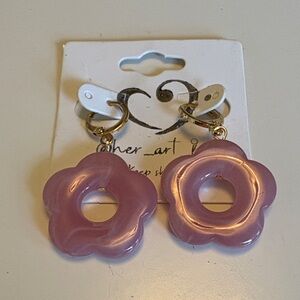 Light Pink Acrylic Flower Earrings